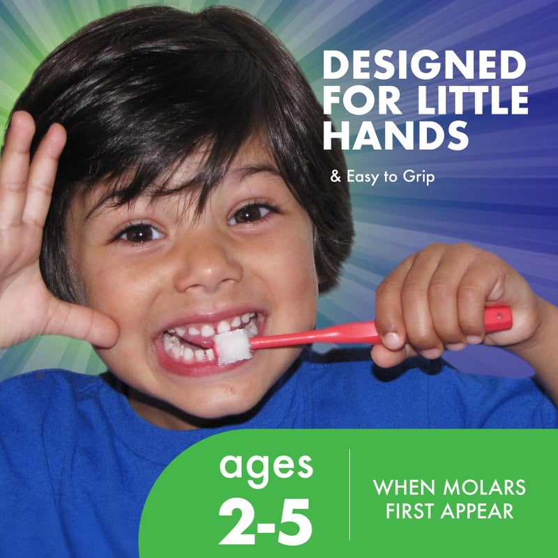 Brilliant Oral Care Child Toothbrush with Soft Bristles and Round Head, for a Kid Approved, Easy to Use All-Around Clean Mouth, Ages 2-5 Years, Sky Blue, 3 Pack - Image 3